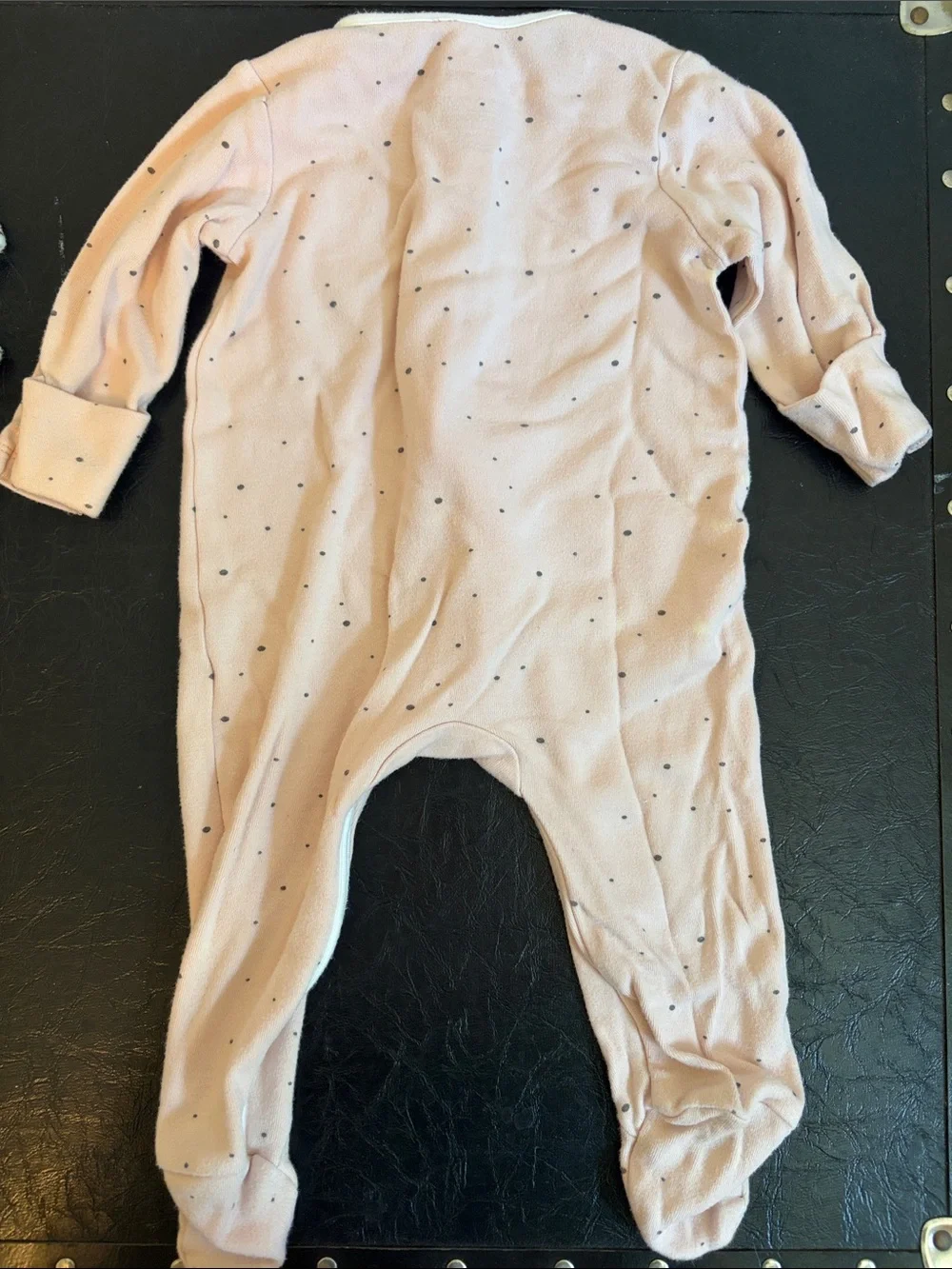Soft Pink Polka Dot Baby One-Piece Footed Sleeper